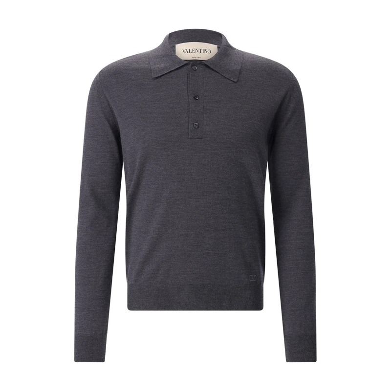Valentino Garavani Poloshirt Poloshirt aus Wolle grau