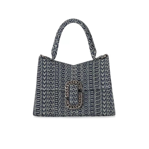 Marc Jacobs The Washed Monogram Denim St. Marc Handbag Grey Cartable