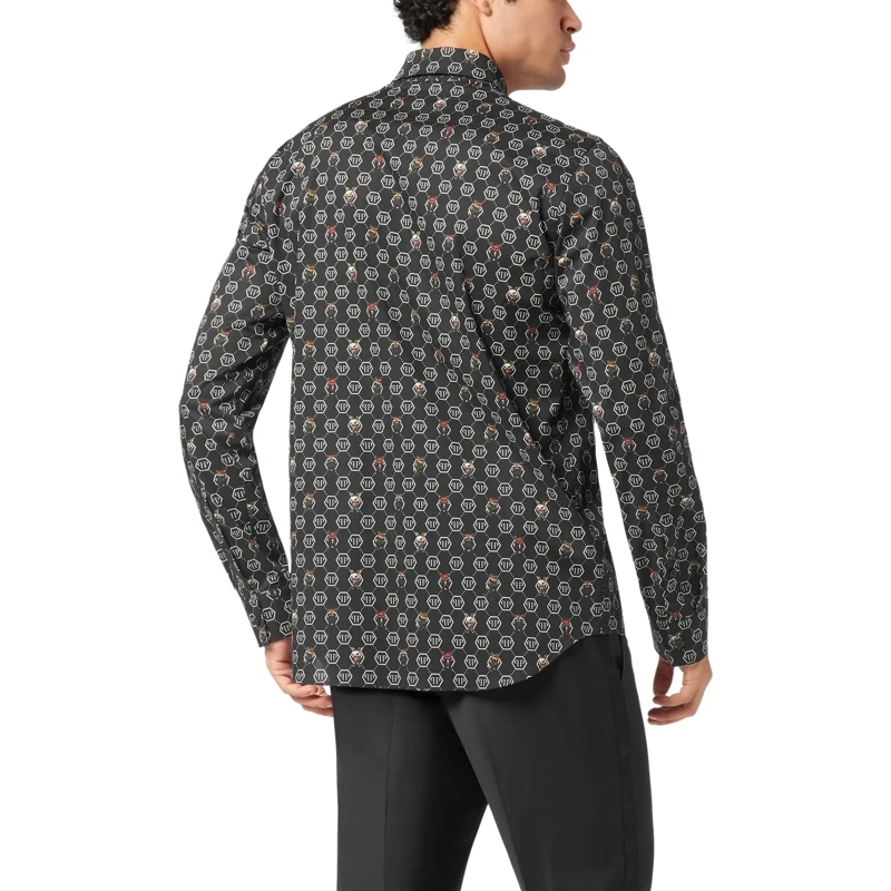 Philipp Plein Hemd Hemd Sugar Daddy Cut Ls Monogram schwarz(Image 2)