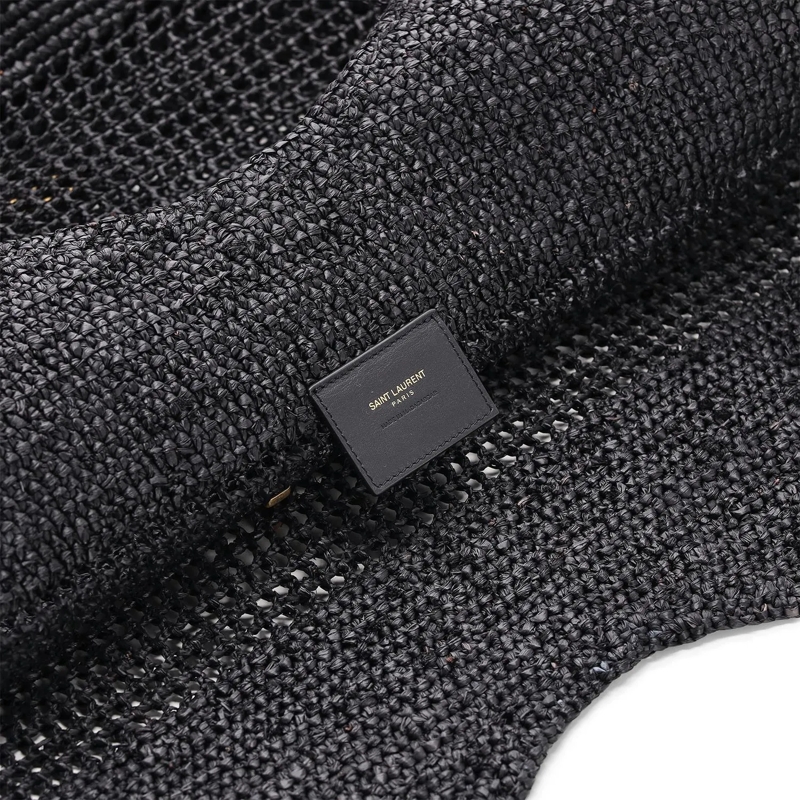 Saint Laurent Crossbody Bag Shopper Icare aus Raffia schwarz(Image 5)