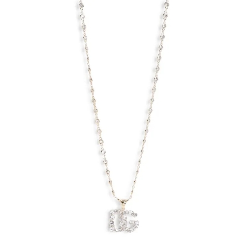 Dolce&Gabbana Logo Strass Necklace Silver 