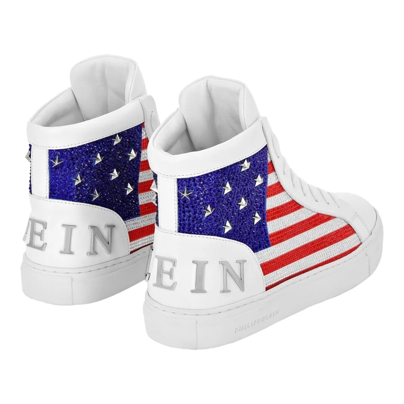 Philipp Plein Low-Top-Sneaker Mid-Top Sneakers Stud-Embellished weiss(Image 4)