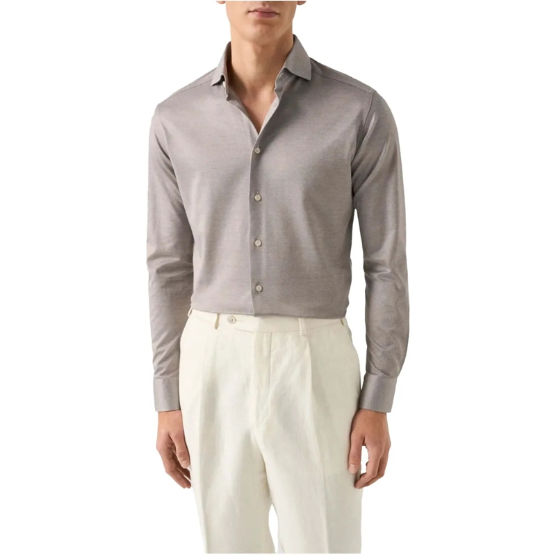 Eton  Eton Filo Di Scozia Knit Shirt Lange Mouw Overhemd grau(Image 2)