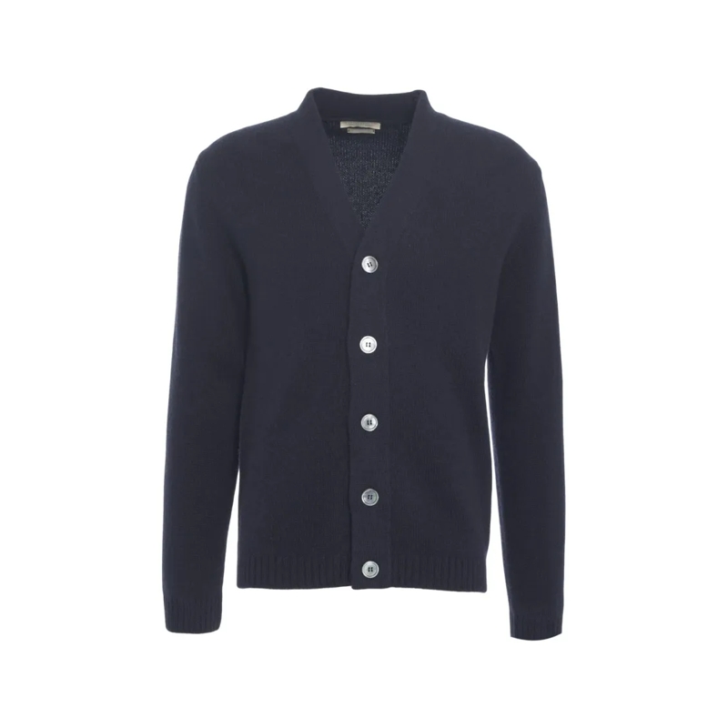 Daniele Fiesoli Strickjacke Cashmere V-Neck Cardigan With Button Closure Blue