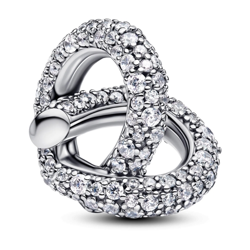 Pandora Pendentif Pavé Infinity Knot Heart Charm 14k Rose vergoldet