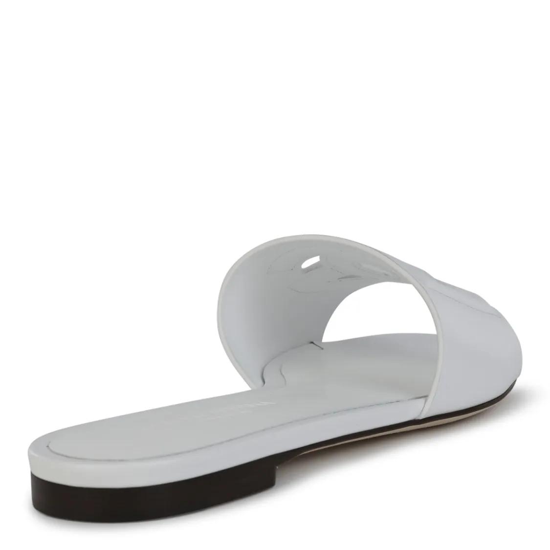 Thumbnail - Dolce&Gabbana Sandalen - White Leather Dg Millennials Slides - Gr. 38,5 (EU) - in Weiß - für Damen