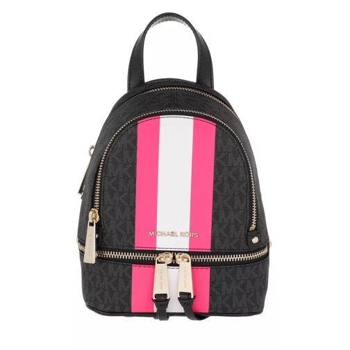 MICHAEL Michael Kors Rhea Zip Xs Messenger Backpack Black/Neon Pink Rucksack