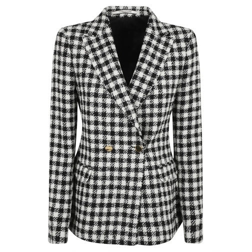 Tagliatore Blazer Black/White Check Print Double-Breasted Blazer Black