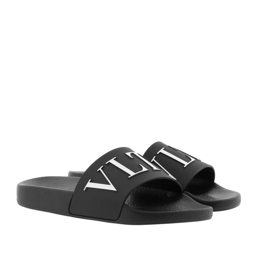 Valentino Garavani Printed Logo Slippers Black/White Slip-in skor