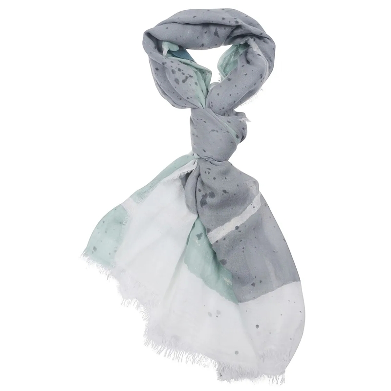 Faliero Sarti Écharpe légère Green Multicolor Cashmere Blend Stole Grey