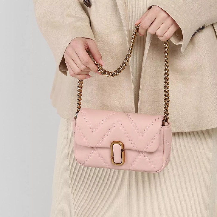 Marc Jacobs The Quilted Leather J Marc Mini Shoulder Bag Rose Sac a bandouliere