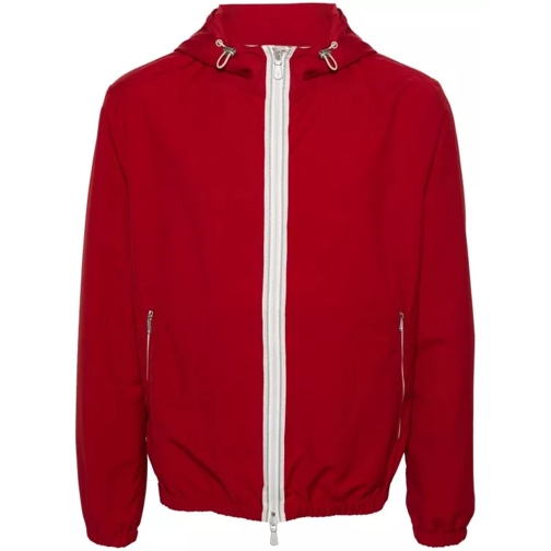 Eleventy Red Wool-Blend Hooded Jacket Red 