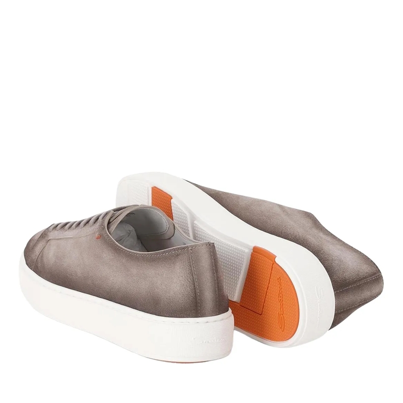 Santoni Schnürschuhe Sneaker aus Leder braun(Image 9)
