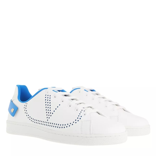 Valentino Garavani Backnet Sneakers Calfskin White Blue lage-top sneaker