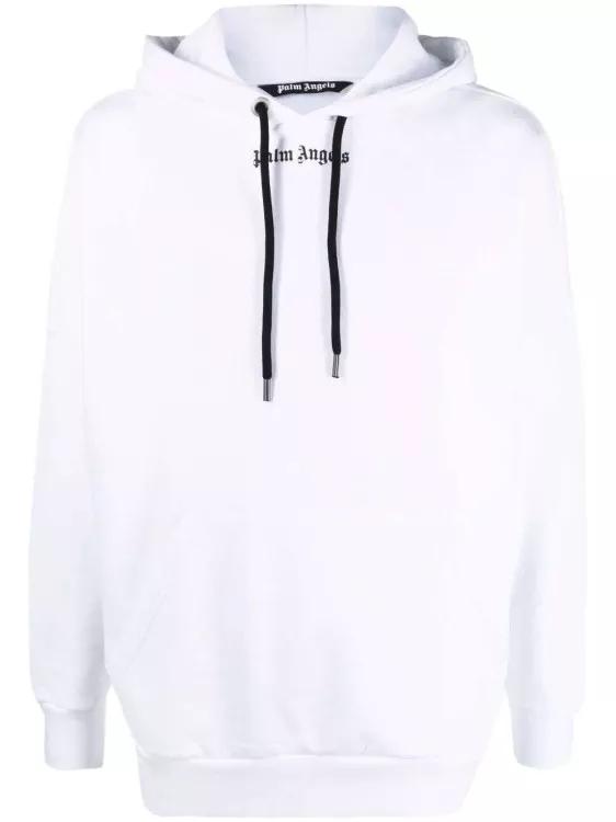 Palm Angels - Logo-Print Drawstring Hoodie - Größe M - white