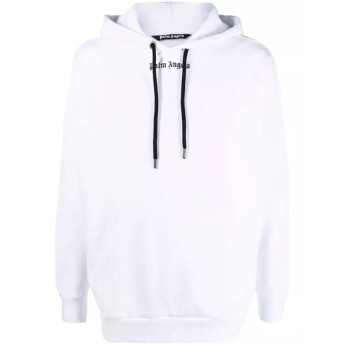 Palm Angels Logo-Print Drawstring Hoodie White 