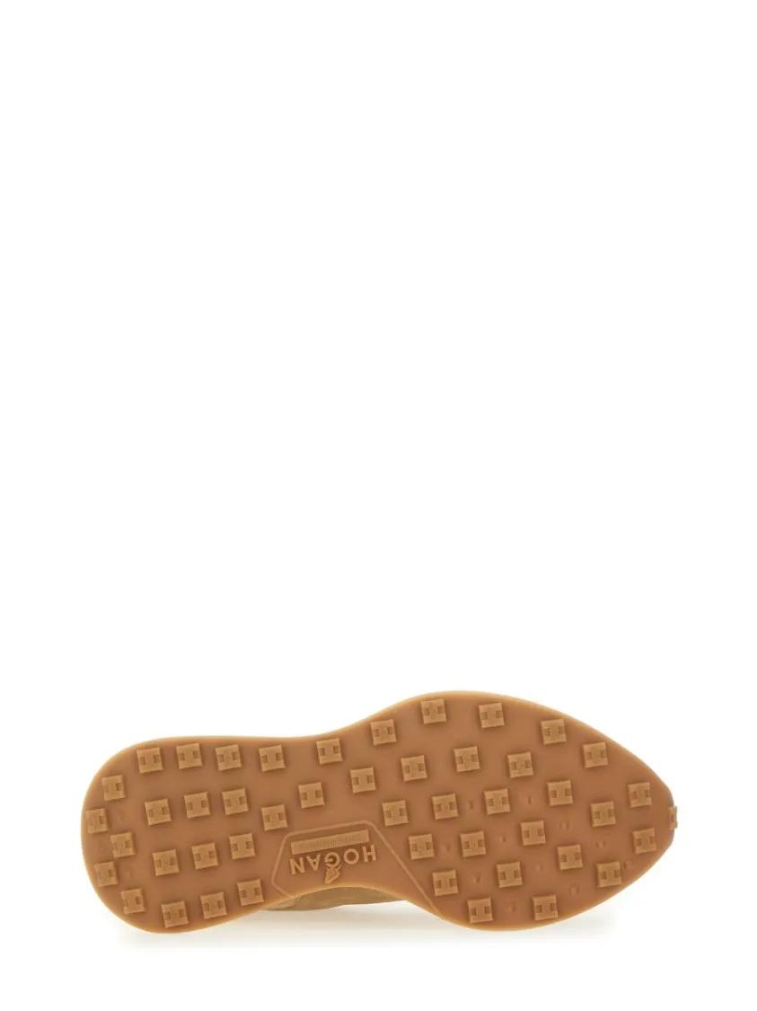 Thumbnail - Hogan Low-Top Sneaker - Beige Suede Sneakers With Contrasting Logo And Tex - Gr. 38,5 (EU) - in Beige - für Damen