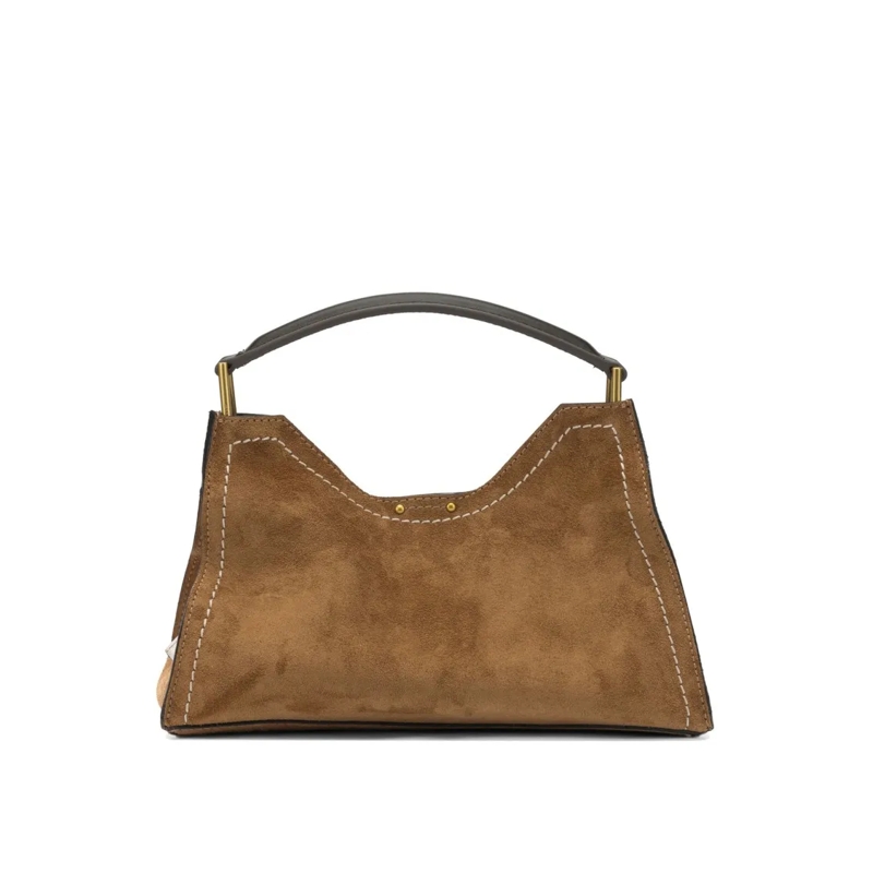 Gianni Chiarini Schultertasche Structured Suede Shoulder Bag With Detachable Stra Brown