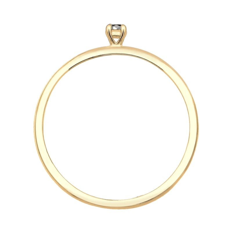 Elli Ring Ring Verlobung Solitär Diamant Schwarz Brillantsch gold(Image 3)