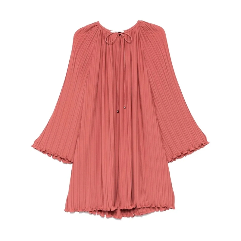 Lanvin Minikleid Mini Dress With Drawstring Neck Burgundy