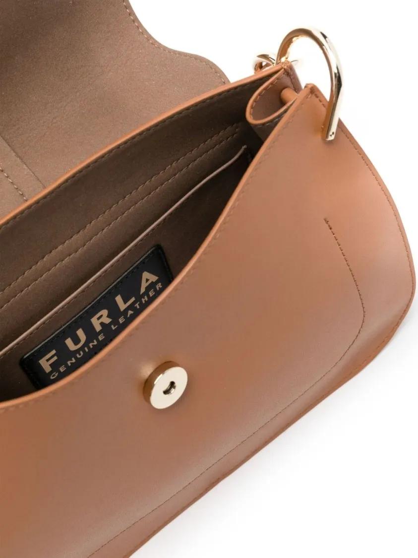 Furla Hobo bags Light Brown Leather Shoulder Bag in bruin