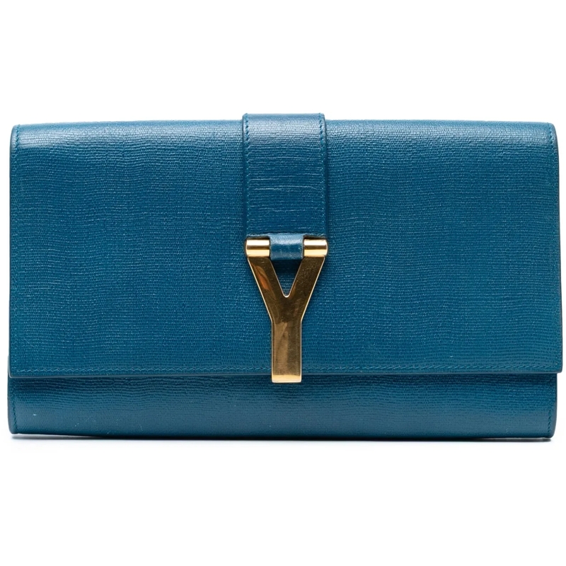 Saint Laurent Clutch Textured Leather Chyc Ligne Clutch blau