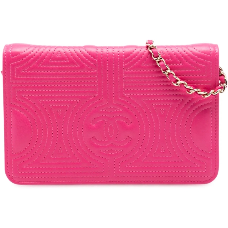 Chanel Sac à bandoulière Quilted Lambskin Korean Garden Wallet on Chain rose