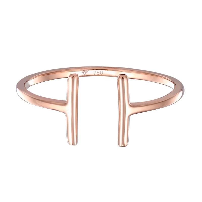 Elli Ring Ring Geo Statement Basic Minimal 750 Roségold gold(Image 2)