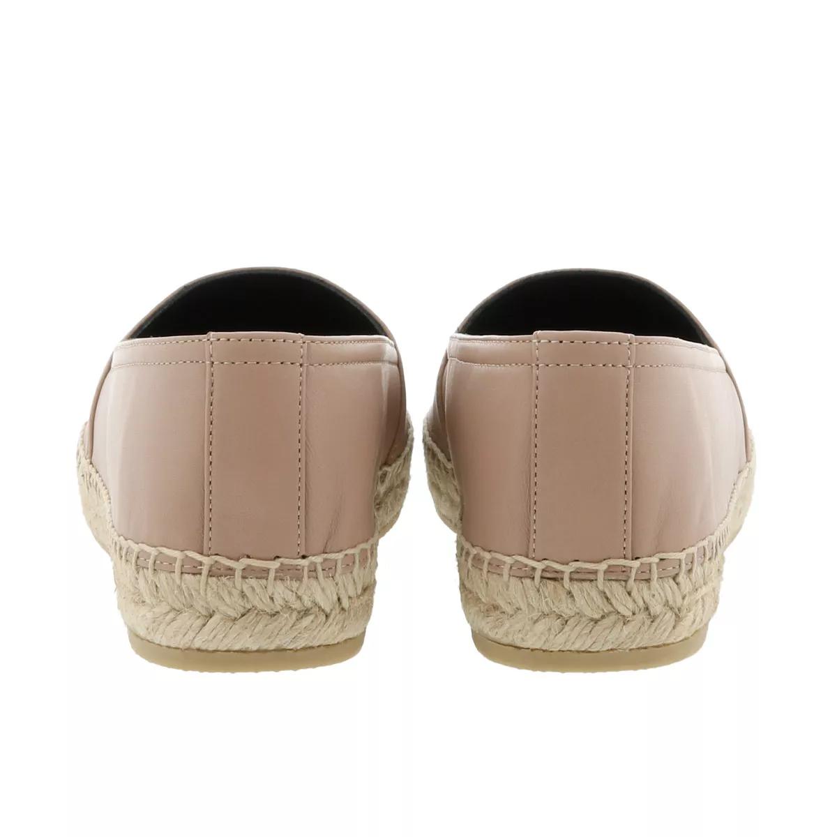 Saint Laurent Classic Logo-detail Leather Espadrilles In Nude