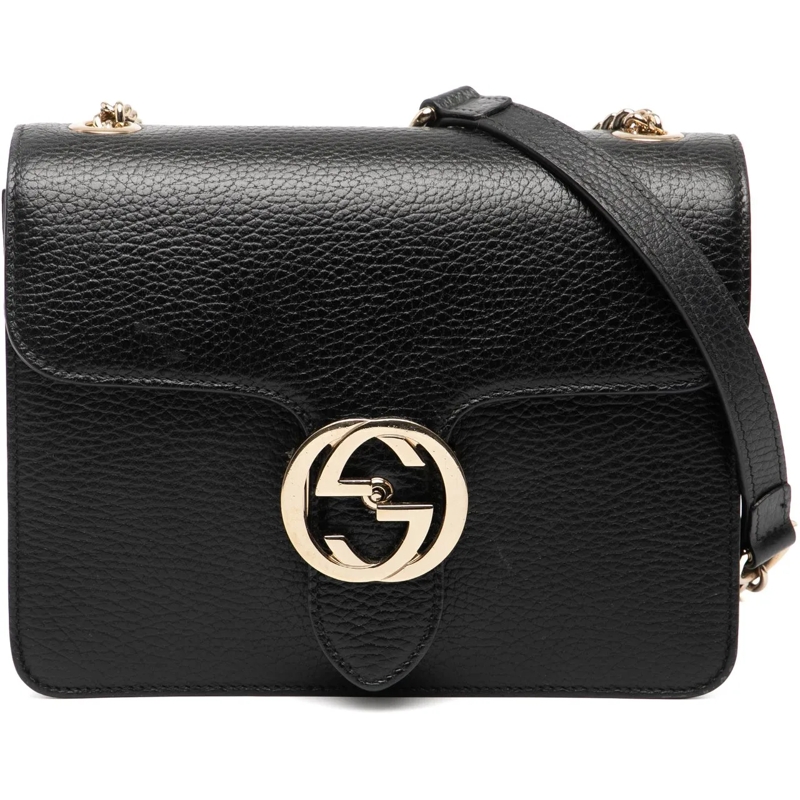 Gucci Sac à bandoulière Small Dollar Calfskin Interlocking G Crossbody schwarz