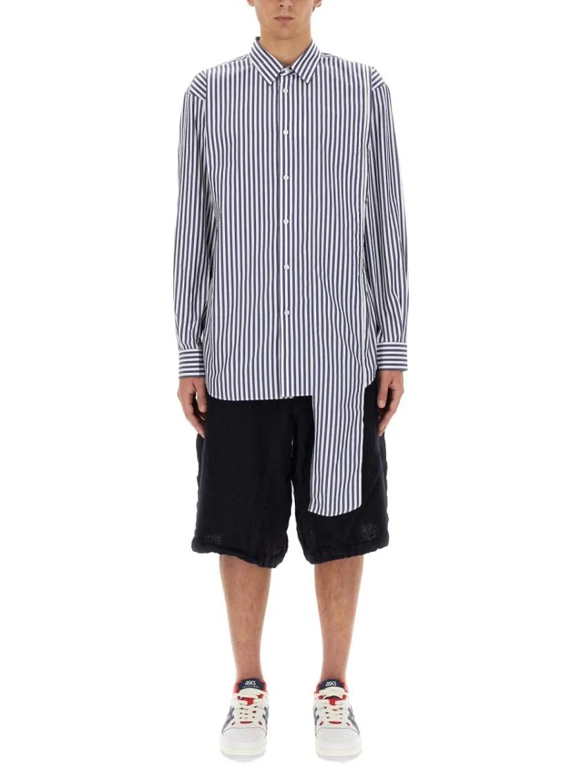 Thumbnail - Comme des Garcons - Asymmetrical Striped Shirt - Größe M - bunt
