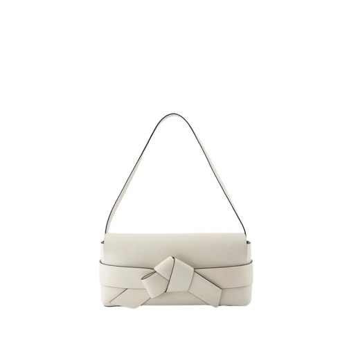 Acne Studios Musubi Elongated Hobo Bag - Leather - White/Black Neutrals Axelremsväska