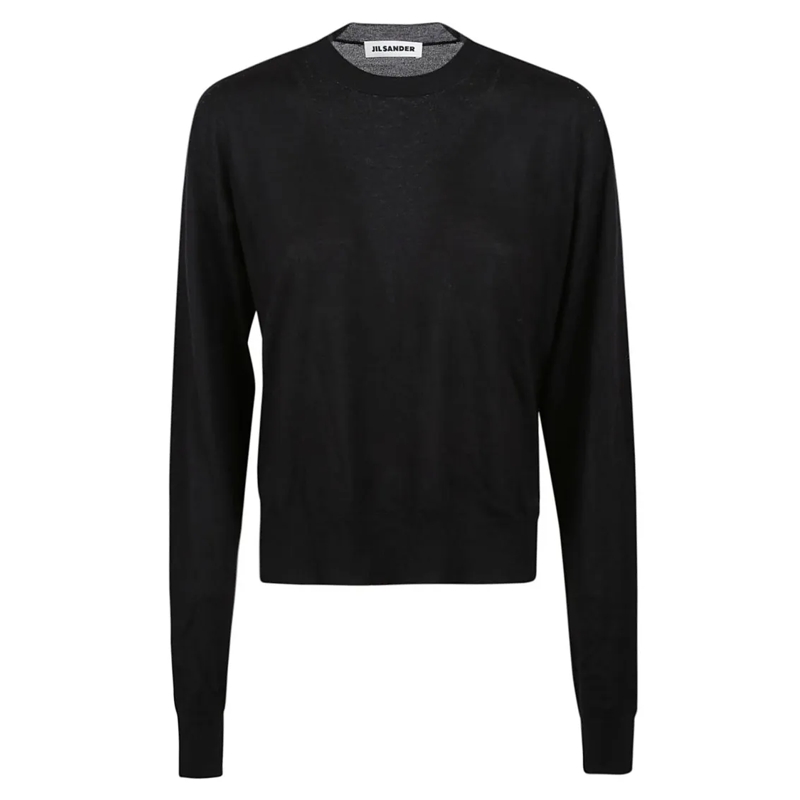 Jil Sander Trui Cashmere And Silk Blend Sweater Black