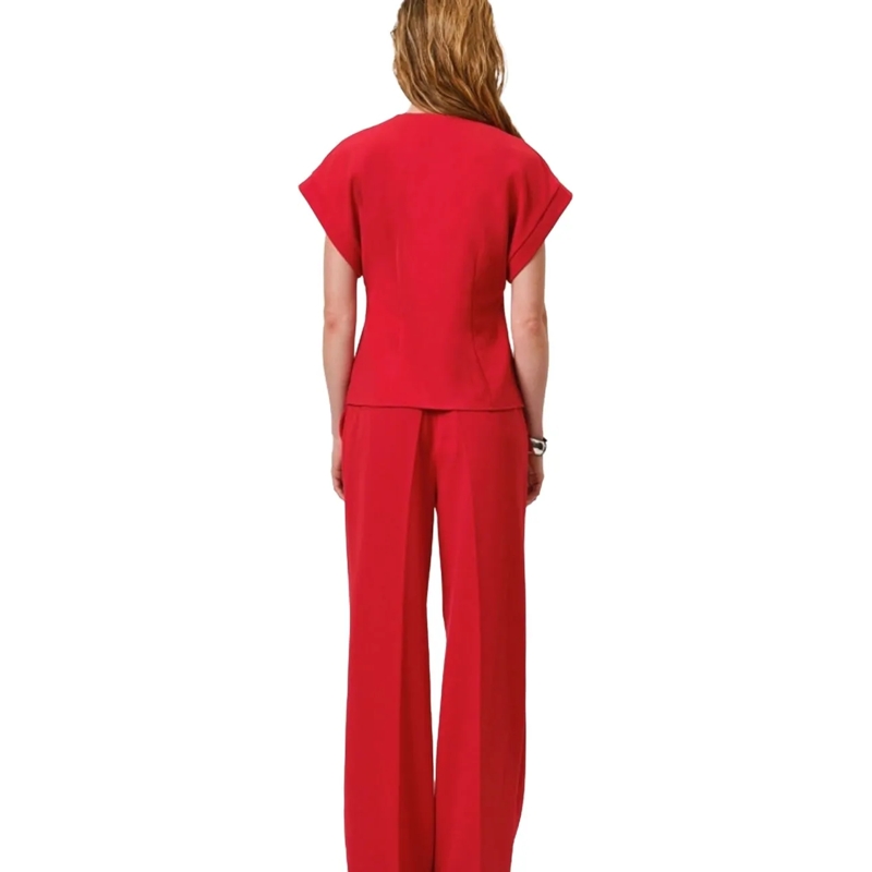DANTE6 T-Shirt Dante 6 Henne Detailed Slit Top Tops Rood 244130 rot(Image 4)