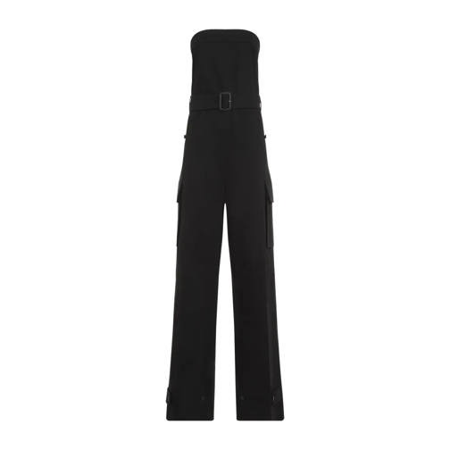 Saint Laurent Black Cotton Jumpsuit Black Jumpsuits