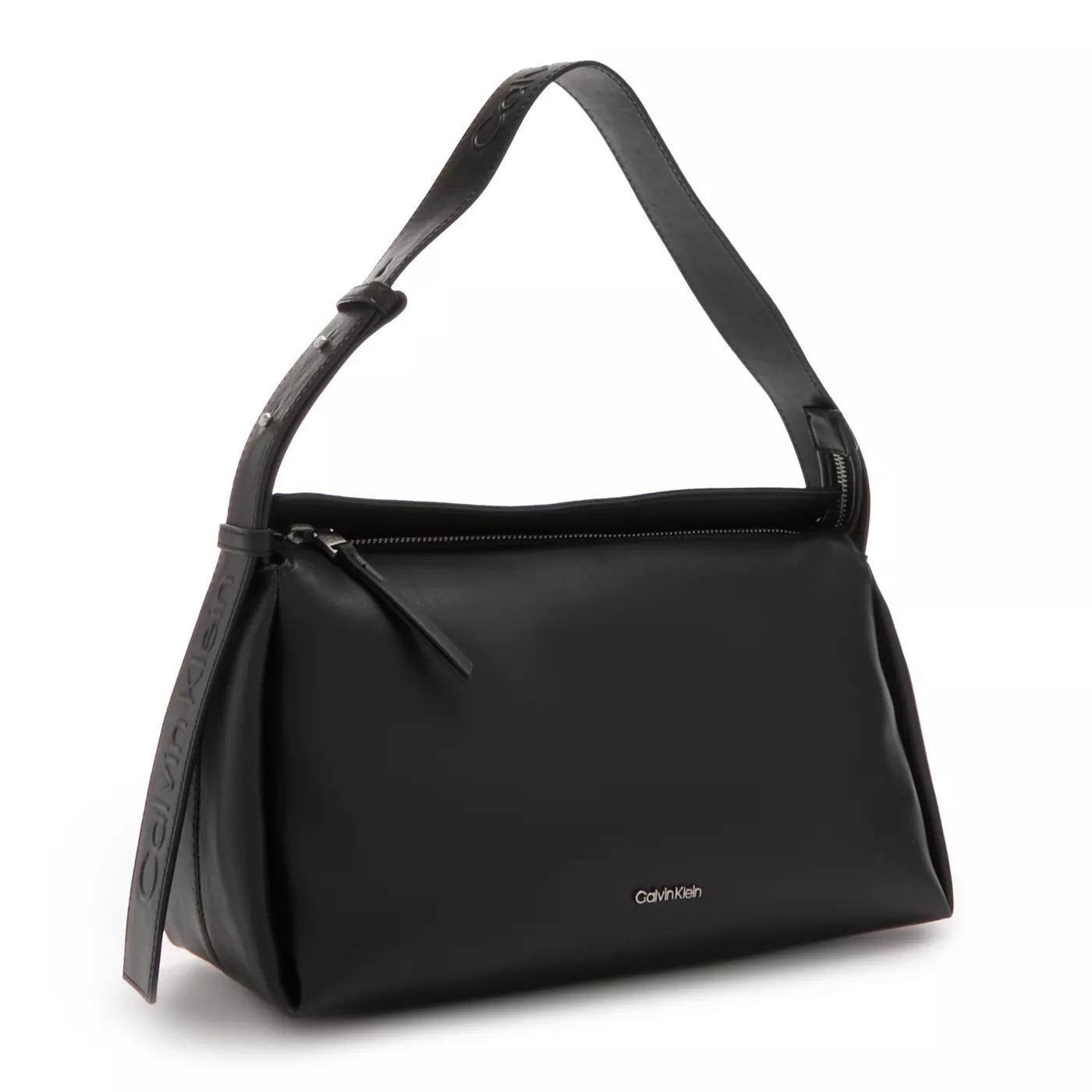 Calvin Klein Zwarte Dames Schoudertas met Verstelbare Handvat Black Dames