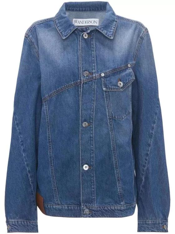 Thumbnail - J.W.Anderson - Anchor-Logo Deconstructed Denim Jacket - Größe XS - blau