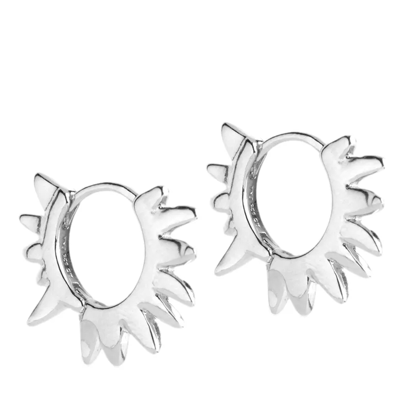 ENAMEL Copenhagen Creolen Sunshine Leaves Ohrringe Silber