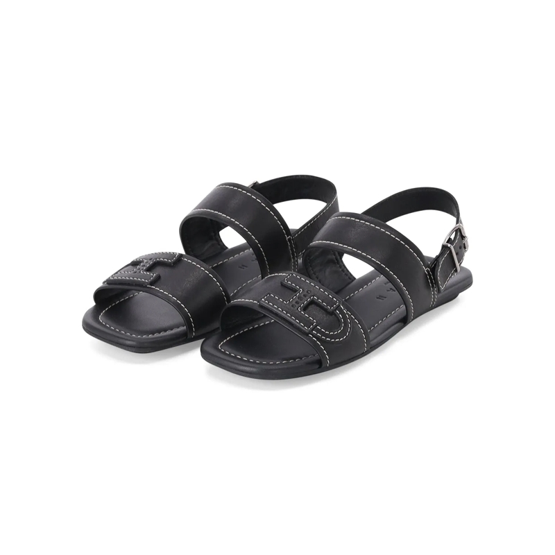 Hogan Schnürschuhe Sandalen aus Leder schwarz