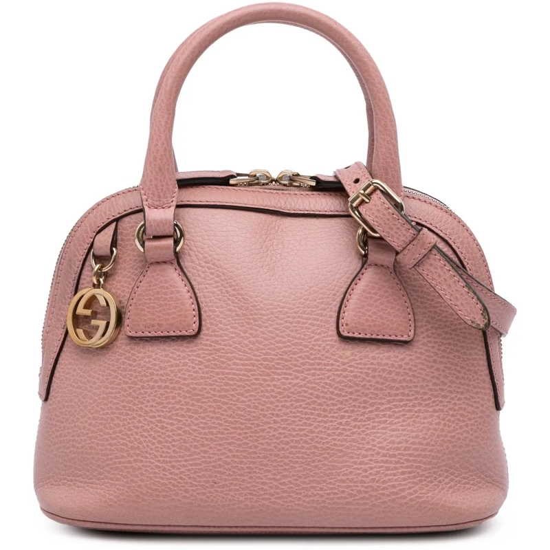 Gucci Schultertasche Mini Leather GG Charm Dome Satchel rose