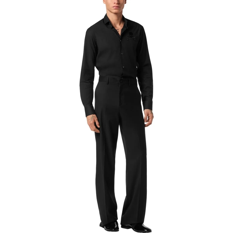 Philipp Plein Hose Hose Mit Weitem Bein schwarz(Image 5)