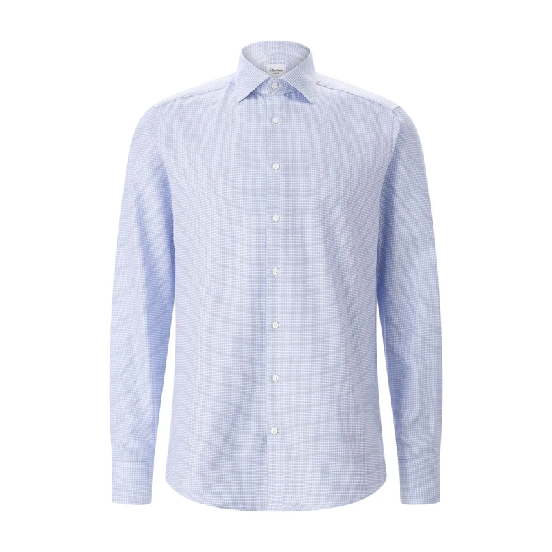 STENSTRÖMS Hemd Slim-Fit Hemd aus Baumwolle blau