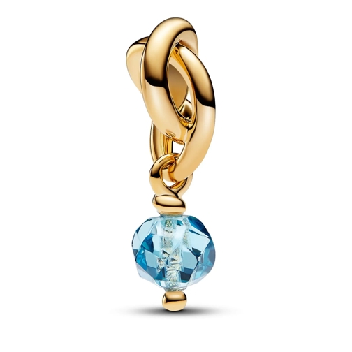 Pandora Faceted Sea Aqua Blue Eternity Circle Dangle Charm Blue Ciondolo