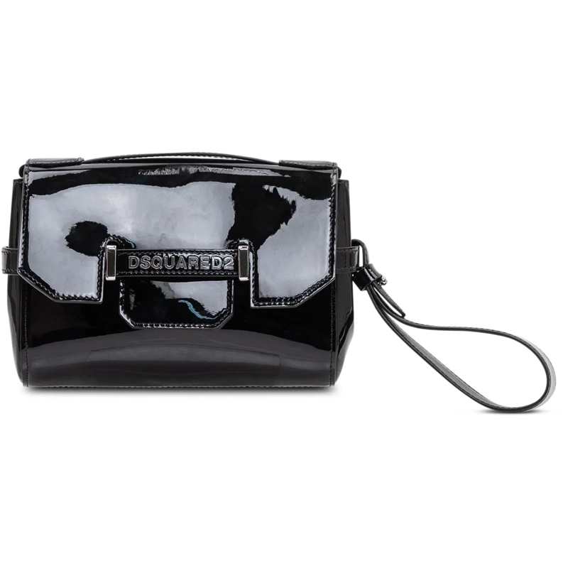 Dsquared2 Clutch Clutch in Vernice con Logo Metallico schwarz
