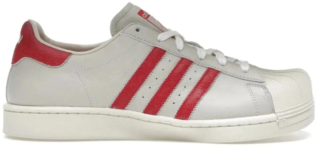 Adidas Low-Top Sneaker - adidas Superstar Modified AVAVAV Crystal White Red - Gr. 41_1_3 - in Weiß - für Herren