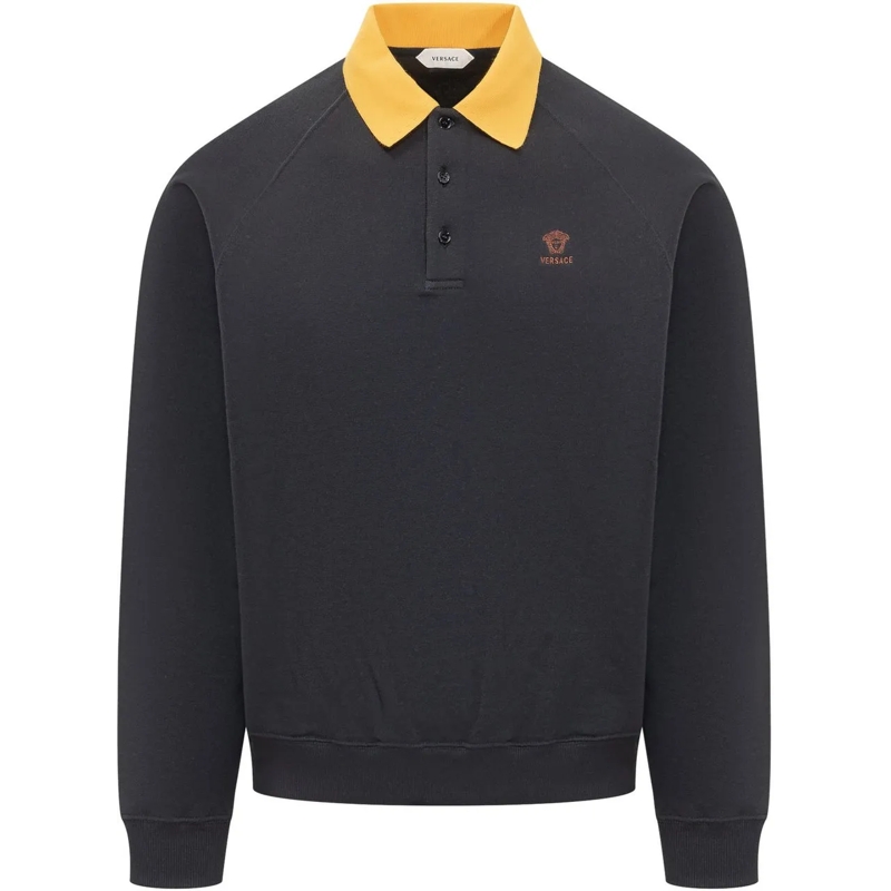 Versace  Felpa con Colletto e Bottoni schwarz
