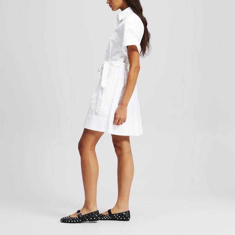 Karl Lagerfeld Kleid HEMDKLEID MIT STICKEREI weiss (Image 2)