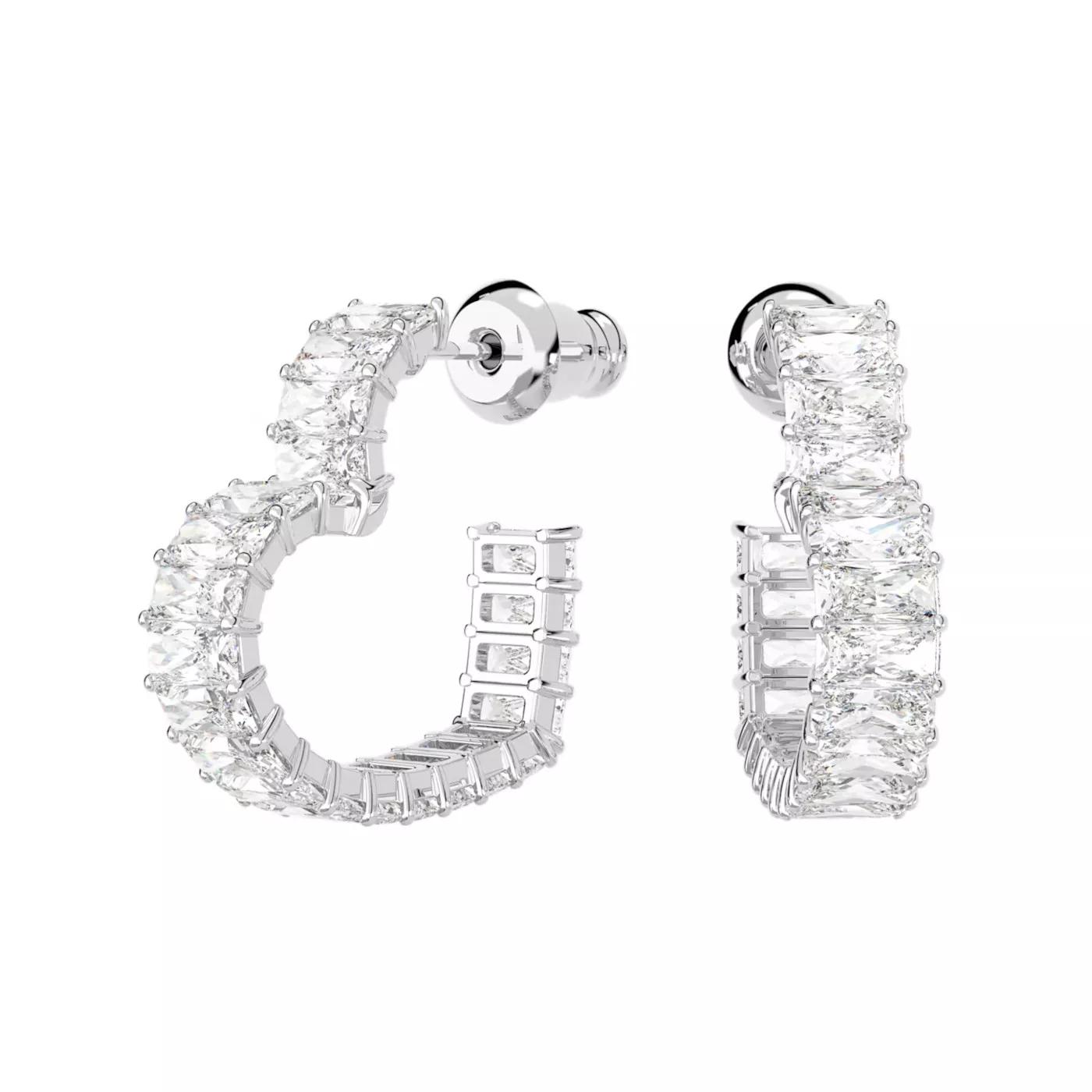 Swarovski Ohrringe - Swarovski Matrix Silberfarbene Ohrringe 5653170 - Gr. unisize - in Silber - für Damen