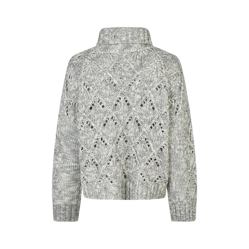 Marc Aurel Rollkragenpullover Pullover aus grobem Netzmuster grau(Image 5)