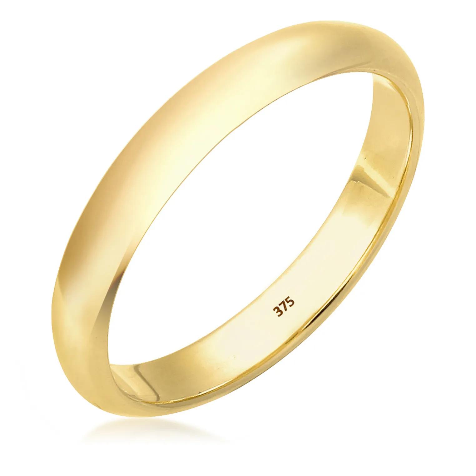 Elli Ringe - Ring Ehering Bandring Klassisch 375 Gelbgold - Gr. 52 MM - in Gold - für Damen